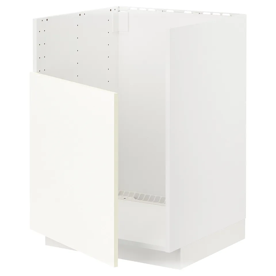 White METOD cabinet, square shape with perforated top panel, part of a kitchen system.