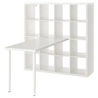 KALLAX / LAGKAPTEN desk combination, white, 147x159x147 cm