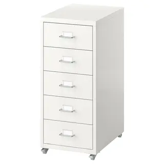 HELMER drawer unit on castors, white, 28x65 cm