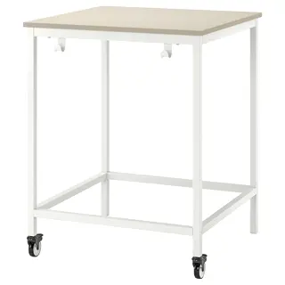 TROTTEN table, beige/white, Height 102 x Length 80 x Width 80 cm
