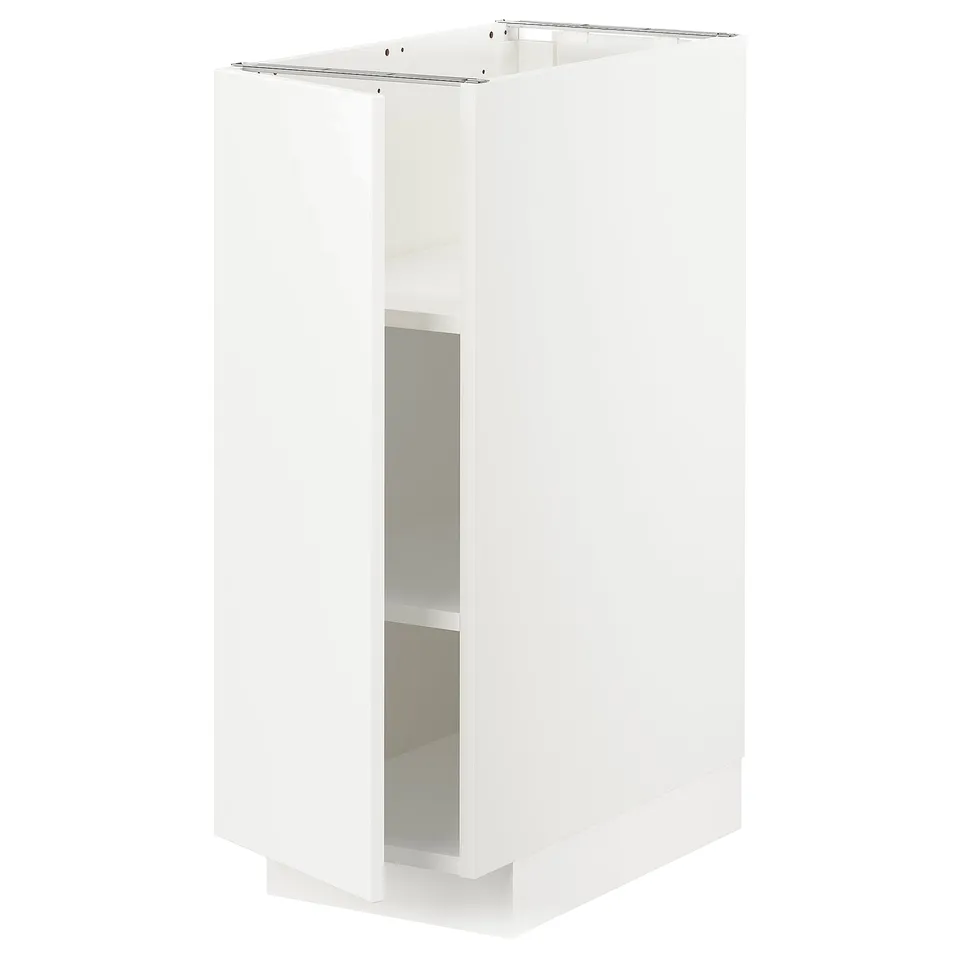 METOD kitchen cabinet in white with a rectangular shape, featuring smooth surfaces and adjustable shelves.
