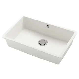 KILSVIKEN inset sink, 1 bowl, white quartz composite, 72x46 cm