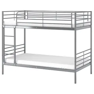 SVÄRTA bunk bed frame, silver-colour, 90x200 cm