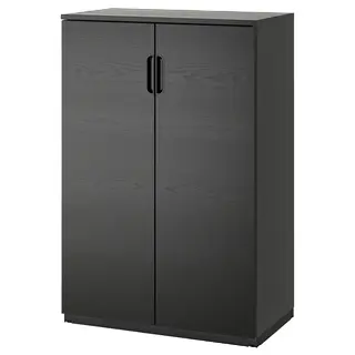 GALANT cabinet with doors, black stained ash veneer, 80x120 cm