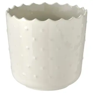 SESAMFRÖN plant pot, in/outdoor off-white, Height 10 cm