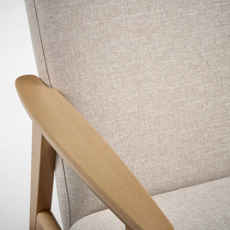 EKENÄSET Armchair, oak effect/Kilanda light beige