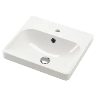 ORRSJÖN semi-recessed wash-basin, white, 50x44 cm