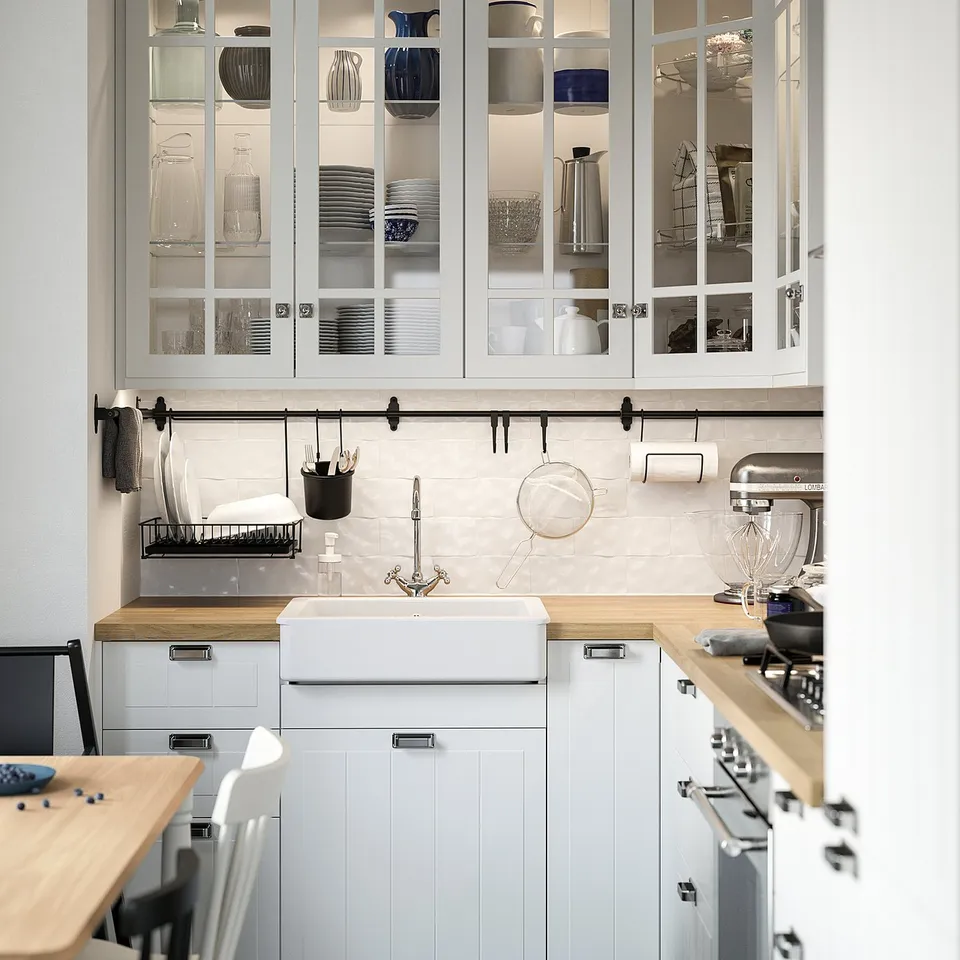 part: STENSUND 2-p door f corner base cabinet set