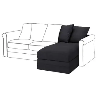 GRÖNLID cover for chaise longue section, Hillared anthracite