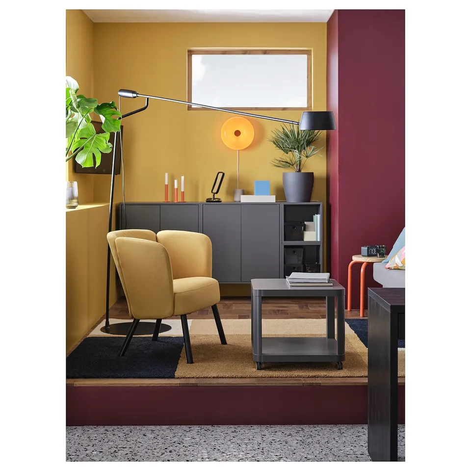 HERRÅKRA Armchair, Diseröd dark yellow