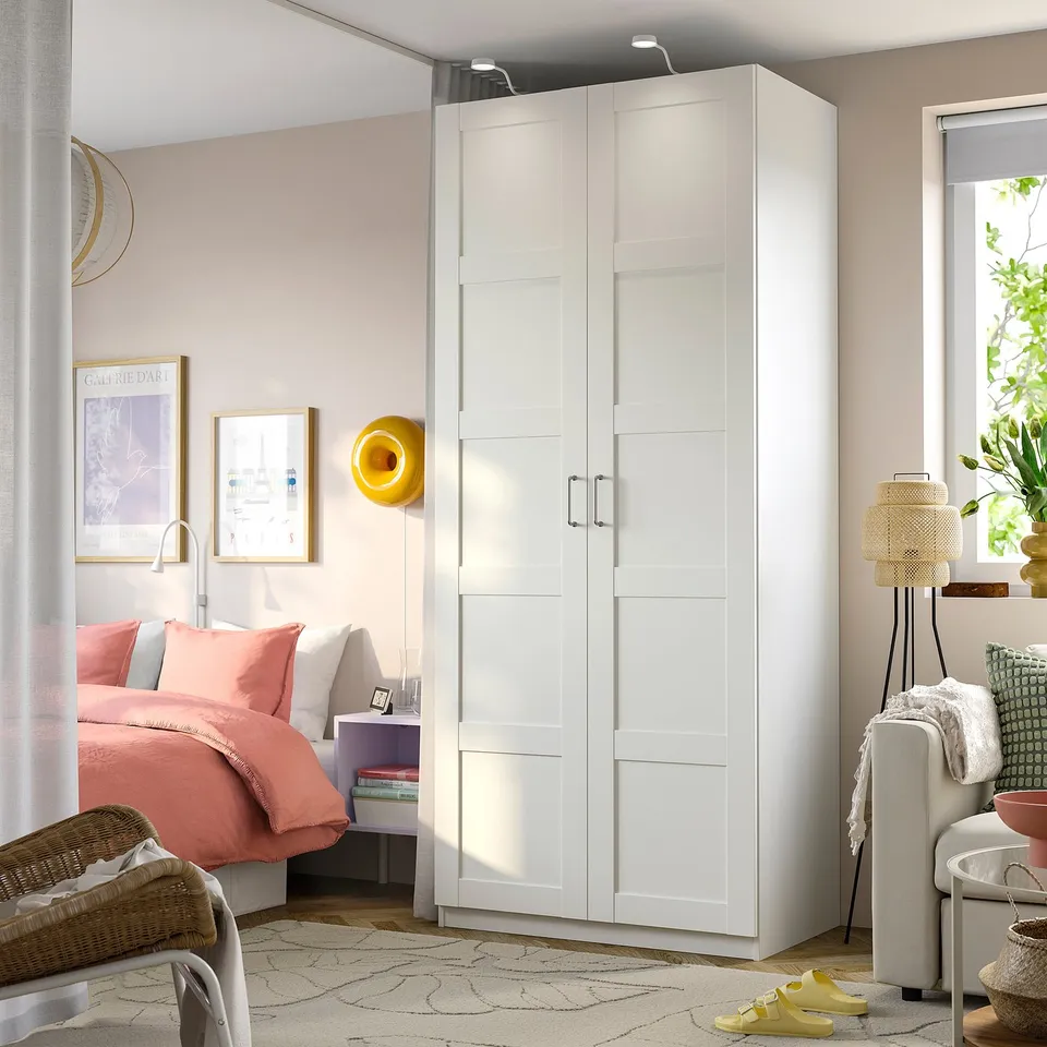 PAX / BERGSBO Wardrobe combination, white/white, 100x60x236 cm