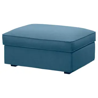 KIVIK footstool with storage, Tallmyra blue, Width 90 x Depth 70 x Height 43 cm