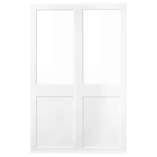 GRIMO pair of sliding doors, glass/white, 150x236 cm
