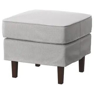 ROCKSJÖN footstool, Klovsta grey/white, Height 47 x Length 53 x Width 53 cm