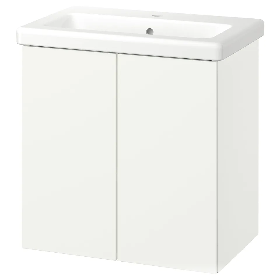 ENHET / TVÄLLEN Wash-stnd w doors/wash-basin, white, 64x43x65 cm