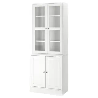 HAVSTA storage combination w glass-doors, white, 81x47x212 cm