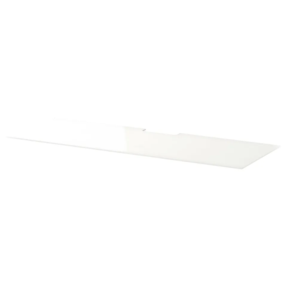 A white rectangular glass panel for storage, sleek and modern with a protective gloss.