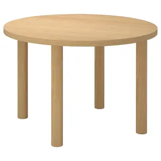 STOCKHOLM 2025 table, oak veneer/oak veneer, 115 cm