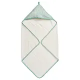 LEN baby towel with hood, white blue/stripe pattern, 80x80 cm