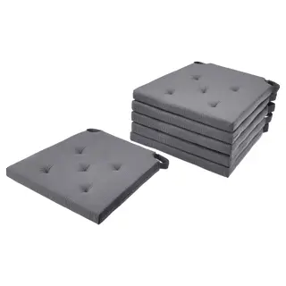 JUSTINA chair pad, grey, 42/35x40x4 cm