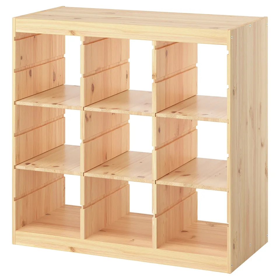 TROFAST Storage combination with shelves, room divider/light white stained pine, 93x44x91 cm