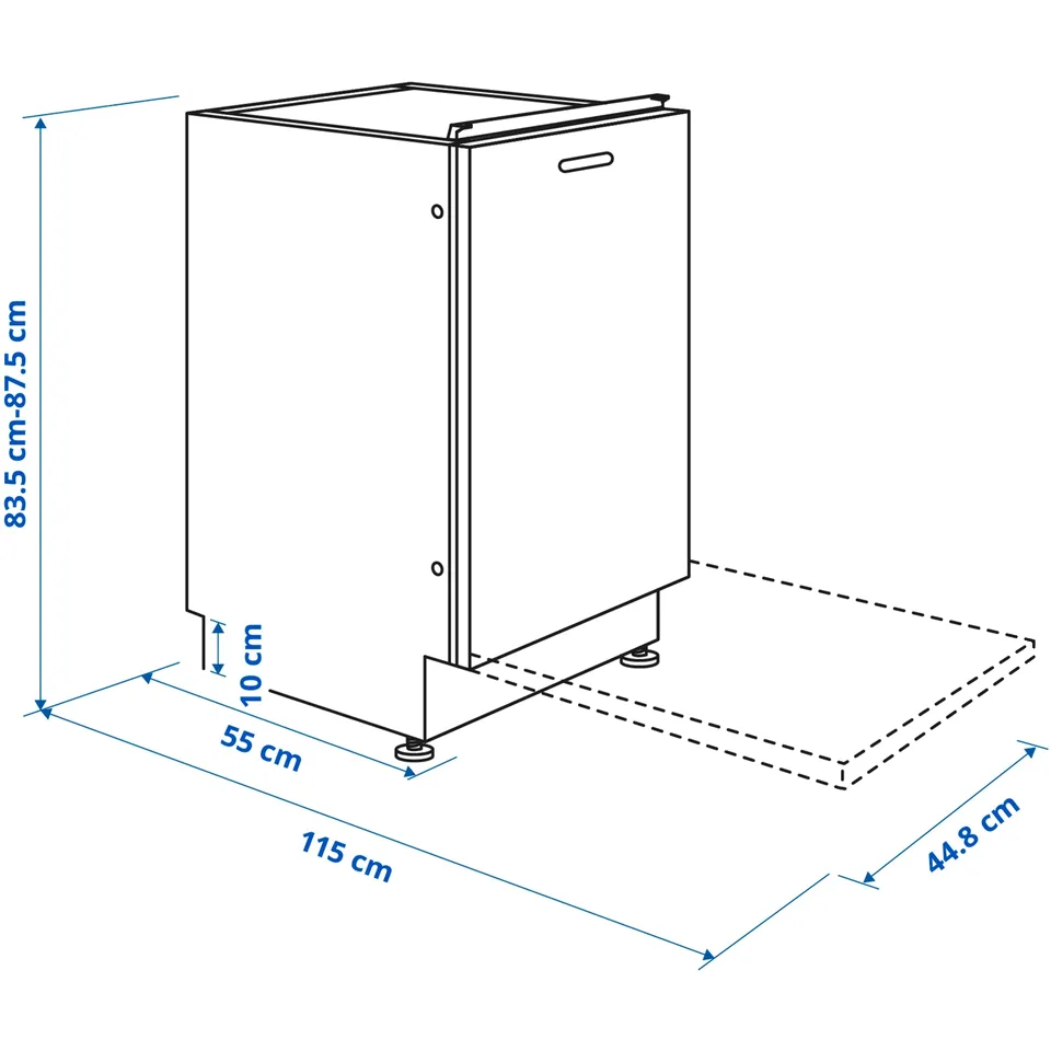 Illustration with measurements for the product: LAGAN.