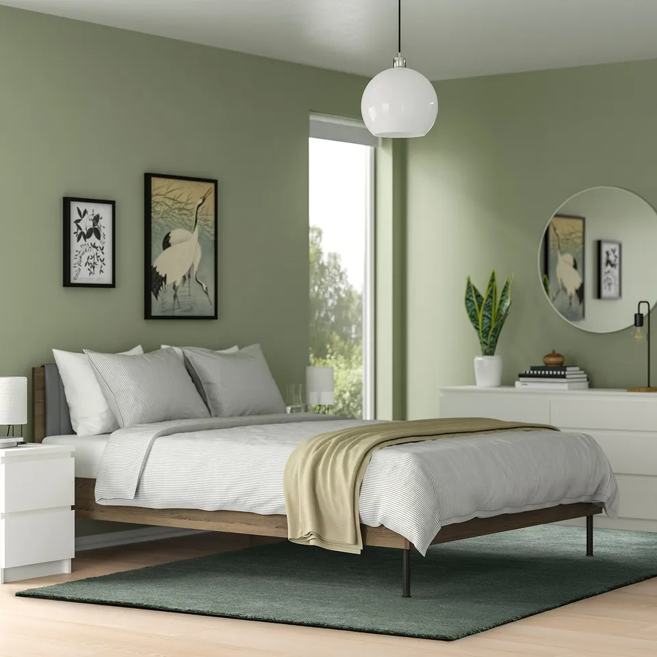 STOENSE Rug, low pile, pale green, 200x300 cm
