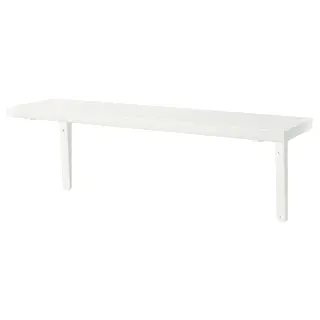 BERGSHULT / TOMTHULT shelf with bracket, white, 80x20 cm