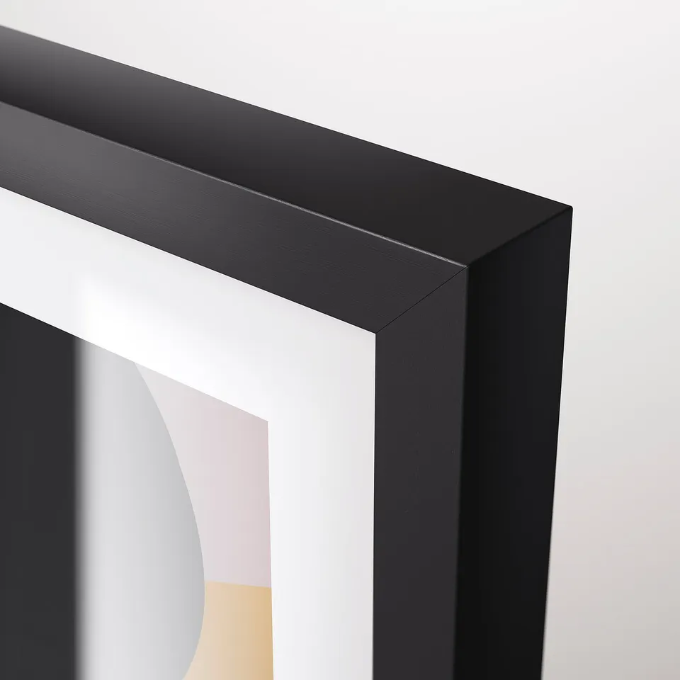 Black picture frame with sleek design, simple to hang, image with modern elegance.