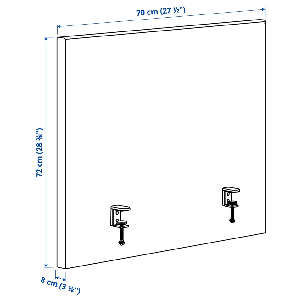 Illustration with measurements for the product: MITTZON.