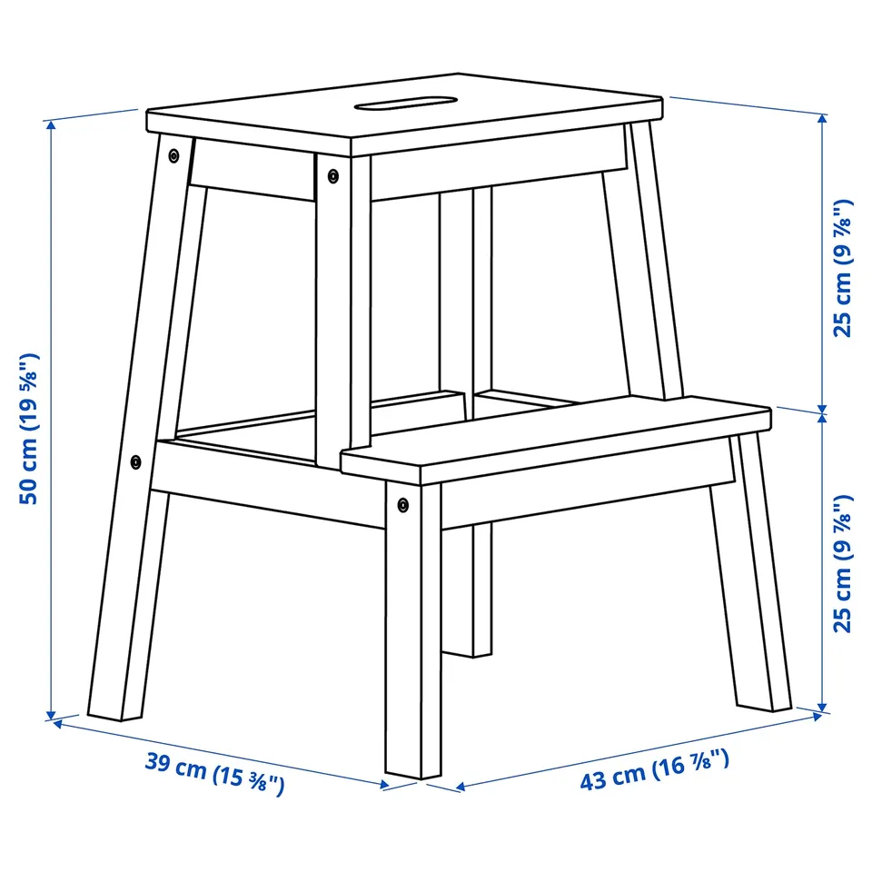 BEKVÄM Step stool, white, 50 cm