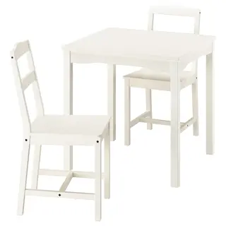 HAUGA / HAUGA table and 2 chairs, white/white, 74x74 cm