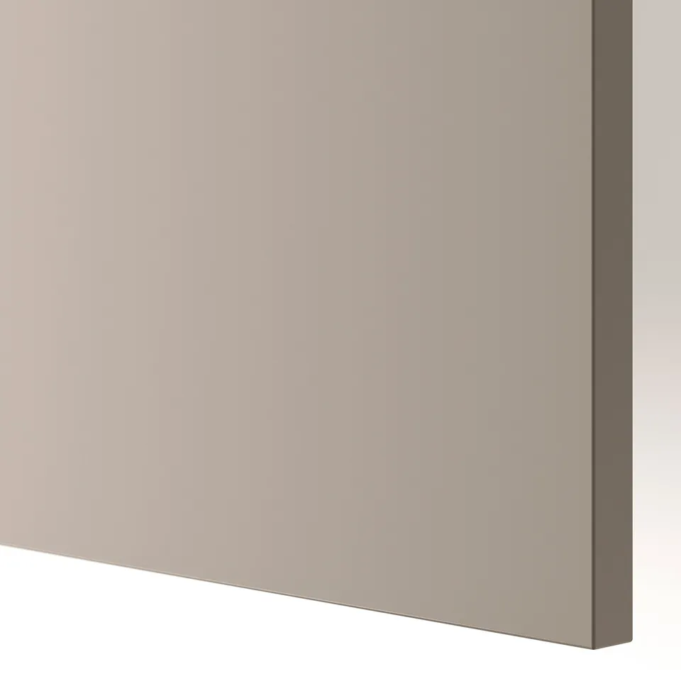 Close-up of smooth, beige cover panel with polished edge, showing high-quality finish.