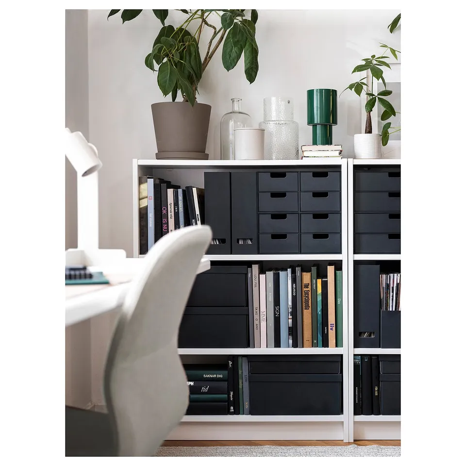 FJÄDERHARV Mini chest with 2 drawers, anthracite, 16x25 cm