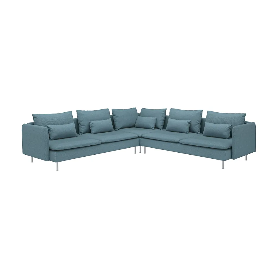 SÖDERHAMN Corner sofa, 6-seat, Fridtuna dark grey-blue