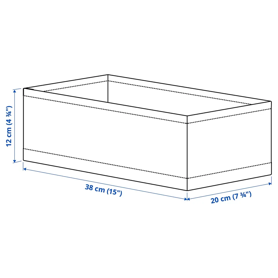 KOSINGEN Box, light grey, 20x38x12 cm