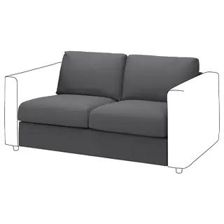 VIMLE 2-seat section, Hallarp grey, Depth 98 x Width 141 cm
