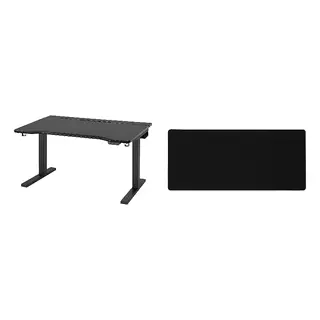 UTMANING/LÅNESPELARE set: gaming desk sit/stand + gaming mouse pad, electric/black + black, 120x80 cm