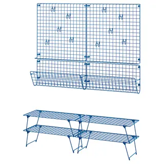 GREJIG hallway furniture, set of 8, blue