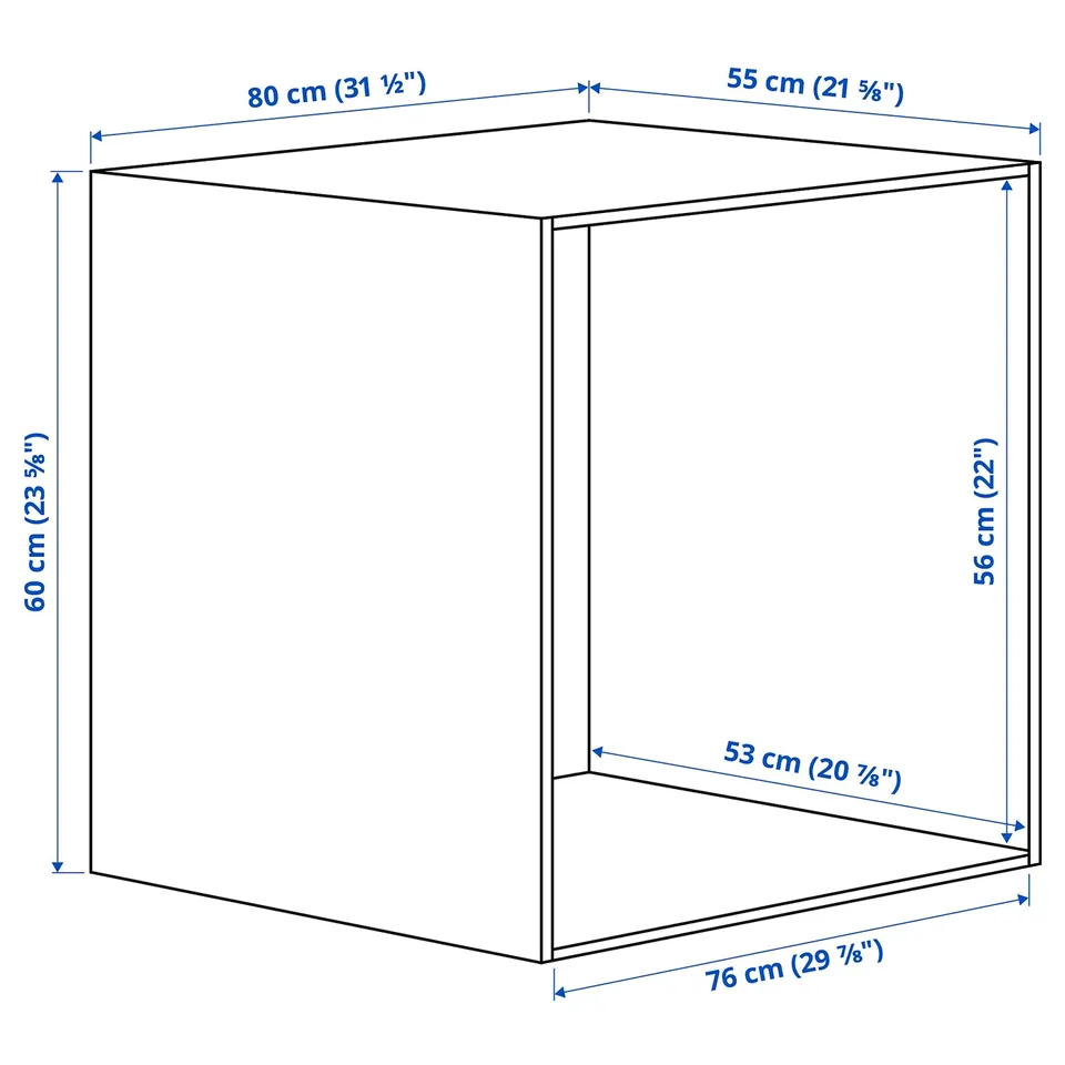 Illustration with measurements for the product: PLATSA.