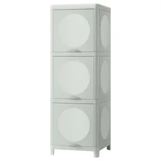 IVÖSJÖN cabinet with doors, green, 33x34x99 cm