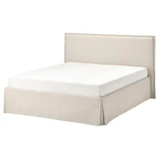 TÄRNKULLEN upholstered bed frame, Vissle beige, 150x200 cm