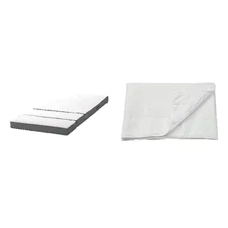 HÄMPLING/ÄNGSKORN set: 3D mattress for extendable bed + mattress protector, Width 80 cm