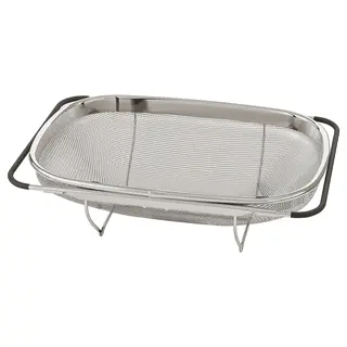 IDEALISK colander, stainless steel/black, 34x23 cm