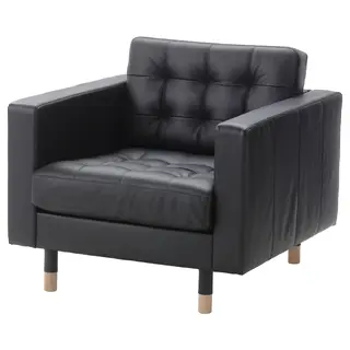 LANDSKRONA armchair, Grann/Bomstad black/wood, Width 89 x Depth 89 x Height 78 cm