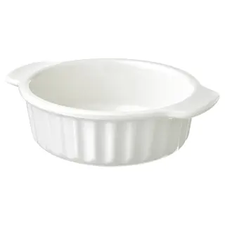 POETISK oven dish, off-white, Height 6.5 x Length 23 x Width 19 cm
