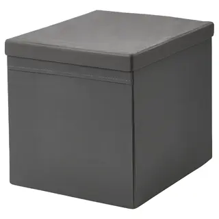 DRÖNA box with lid, dark grey, 34x39x33 cm