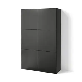 BESTÅ storage combination with doors, black-brown/Lappviken black-brown, 120x42x193 cm