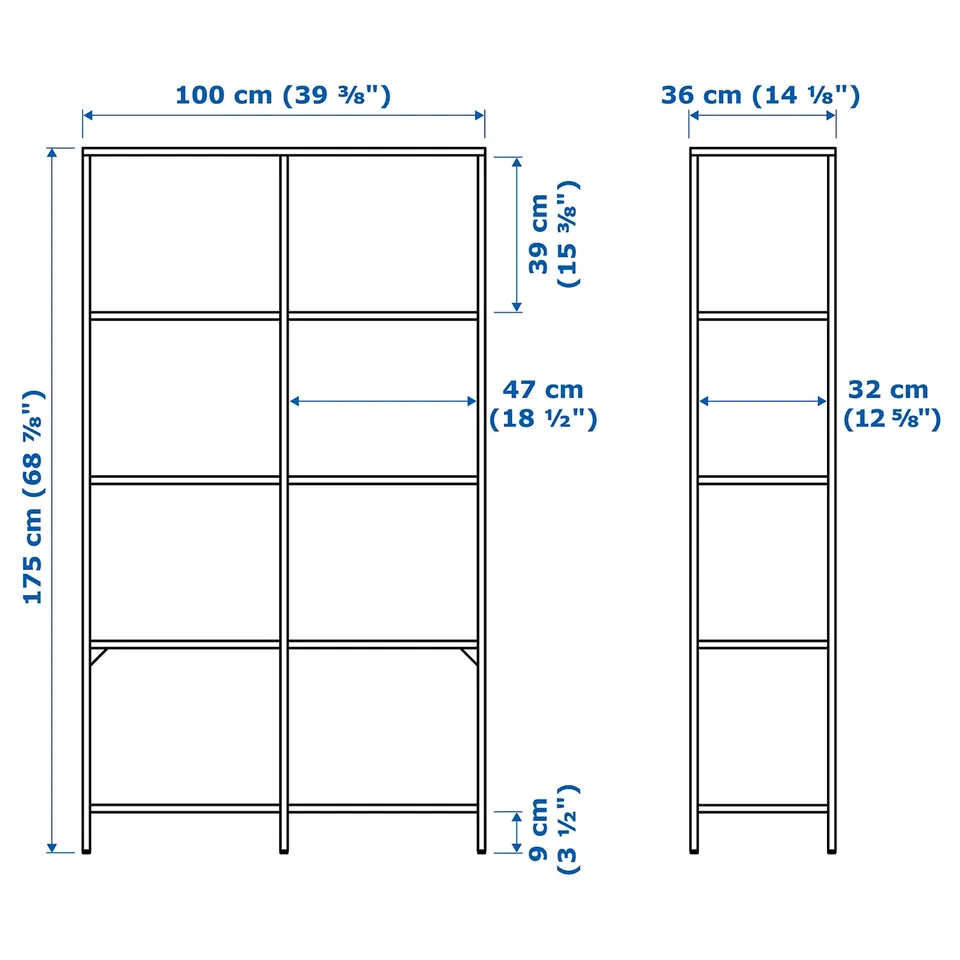 Illustration with measurements for the product: VITTSJÖ.