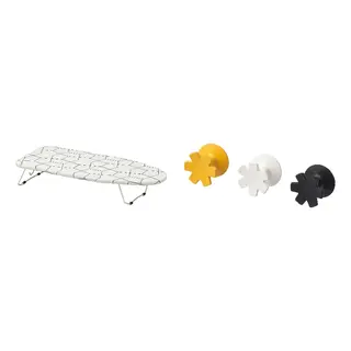 JORDBORR/JÄLL set: ironingboard, table + hook, self-adhesive, snowflake/multicolour, 73x32 cm